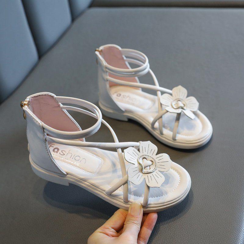 Girls' Roman Shoes  Summer Sandals  Princess Shoes  Korean Version  Children's Soft-soled Open-toed Beach Shoes