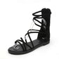 Sandals Women's High-top Flat-bottomed Simple and Versatile Open-toed Cross Straps Women's Roman Sandals Are Light and Comfortable