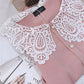 Pofulove Girly Lace V Neck Warm Knitwear Skin-friendly High Elasticity Fit Women Pullover Sweater