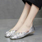Plus Size 35-40 Summer Women Outdoor Shallow Mouth Flat Bohemian Beach Wear-resistant Non-slip Office Lady Lace PU Leather Shoes
