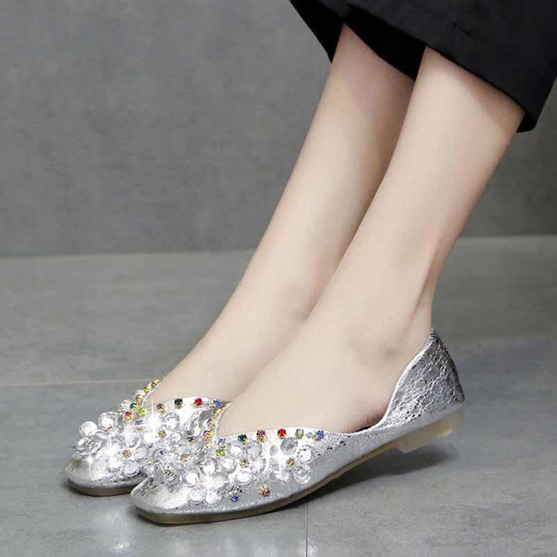 Plus Size 35-40 Summer Women Outdoor Shallow Mouth Flat Bohemian Beach Wear-resistant Non-slip Office Lady Lace PU Leather Shoes