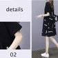Large Size M-XXXXL Summer Polyester Short-sleeved Knee-length A-line Dress