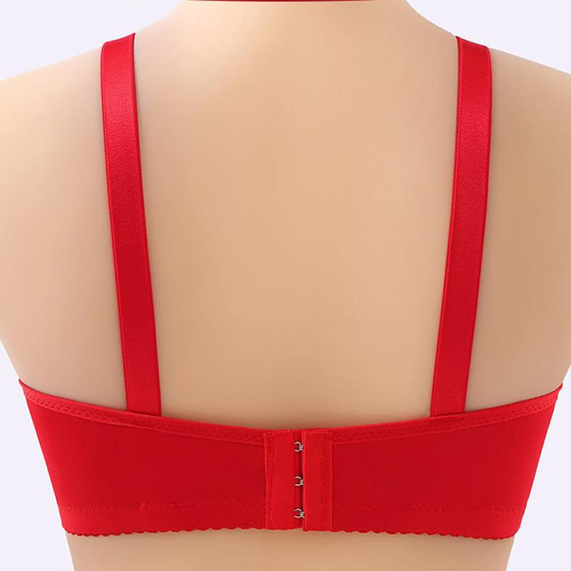 Large Size Bra Thin Section No Steel Ring Embroidery Cup Noodles Non-magnetic Underwear Women's Bra Lace Sexy and Cute