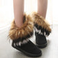 Cotton Shoes Women's Winter Plus Velvet Snow Boots Women's Long Tube Hairy Edge High Waist Thick Bread Shoes Tide