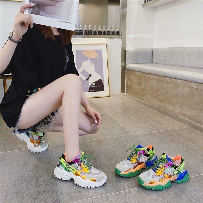 Women's Shoes Summer Mesh Breathable Casual All-match Color Sports Shoes Women's Light Running Shoes