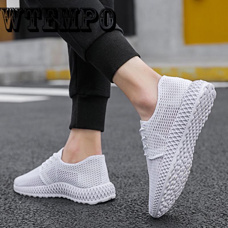 Men Shoes Fashion Comfortable Lace up Sneakers Mesh Flats Summer Sneakers Breathable Casual Shoes