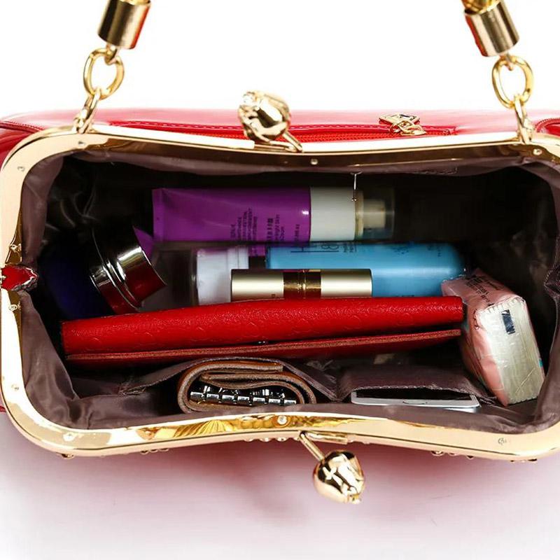 Ladies Shiny Leather Bag Handbag Fashion Shoulder Bag Diagonal Women's Bag Wedding Bag