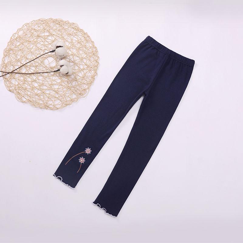 Girls Spring and Autumn Ruffled Leggings Korean Children's Trousers Slim Stretch Pants Casual Pants