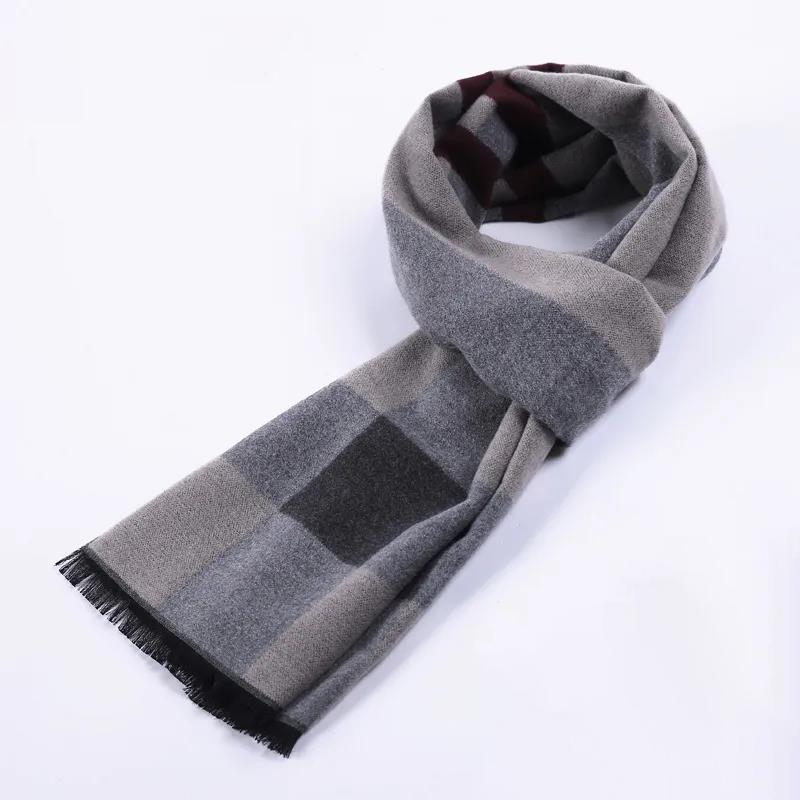 Men's Winter Imitation Cashmere Scarf Fashion Casual Thickening Warm Printing Scarf High-end Scarf Men's Gift