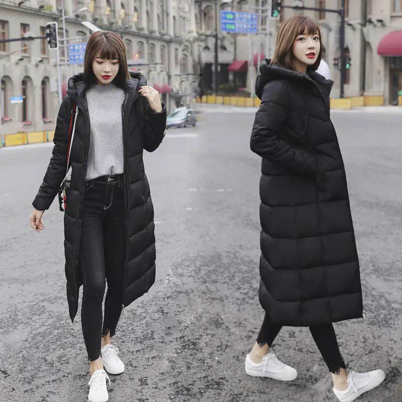 Women's Winter Cotton-padded Jacket Long Section Over The Knee Thick Slim-fitting Warm Cotton-padded Jacket