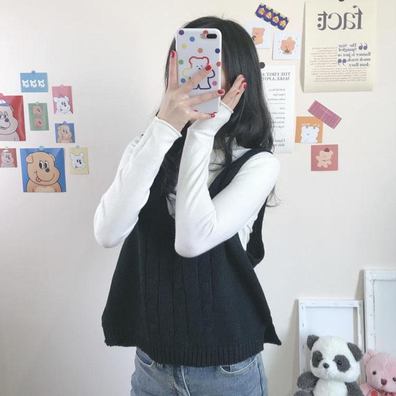 Loose Small Sling Sweater Vest with Sleeveless Knitted Vest and Casual Short Women's Top