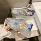 Jelly Old Shoes Female Tide Korean Spring Single Shoes Net Red Laser Colorful Thick-soled Breathable Sneakers