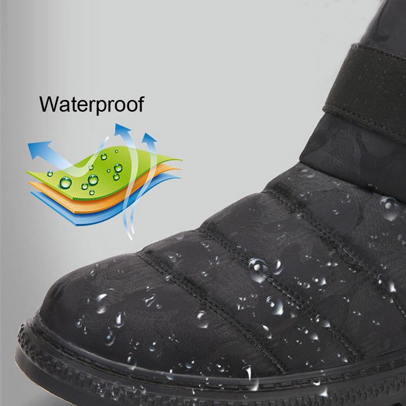 Winter Waterproof Warm Snow Boots Men and Women Cotton Shoes Warm Large Size Flat Heel Boots
