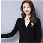 Autumn and Winter Wool Coat Cardigan V-neck Short Top Slim Knit Young Women's Sweater
