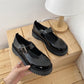Japanese Women's Small Leather Shoes Korean Style All-match Retro British Style Leather Shoes Thick-soled Round-toe Thin Women's Shoes