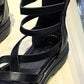 Net Red Women's Spring and Summer Sandals Flip Toe Platform Platform Women's Shoes Back Zipper Roman High Cutout Sandals