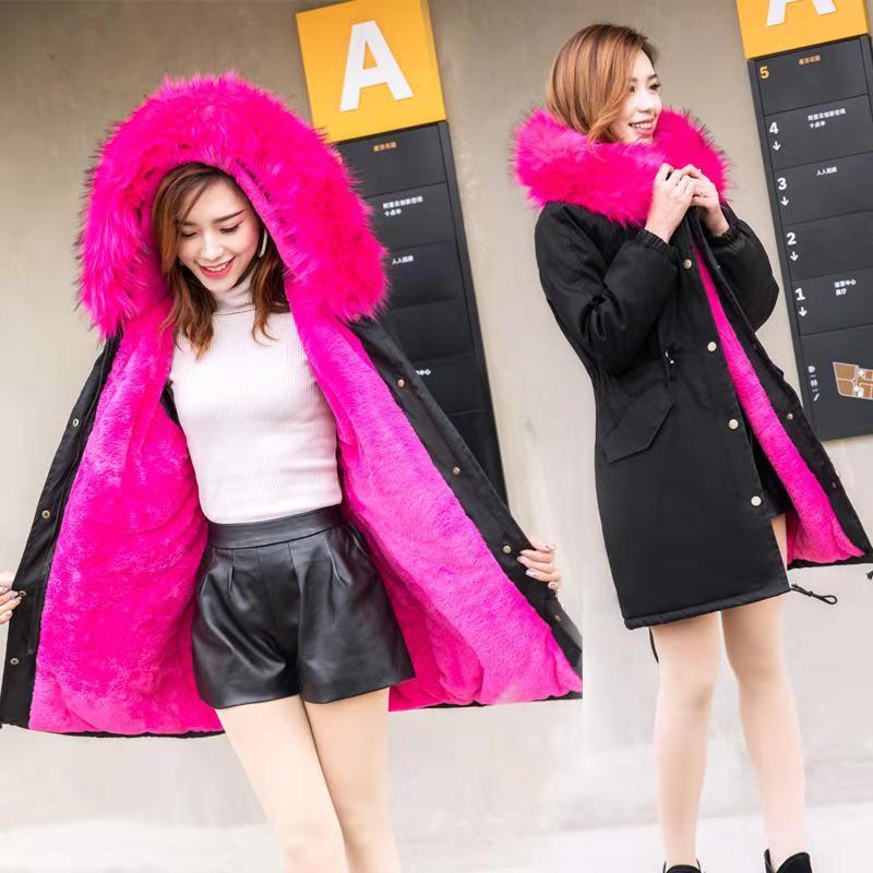 Winter Jacket Women Parkas for Coat Female Faux Fur Plus Size Outerwear Long Jacket Slim Feminina