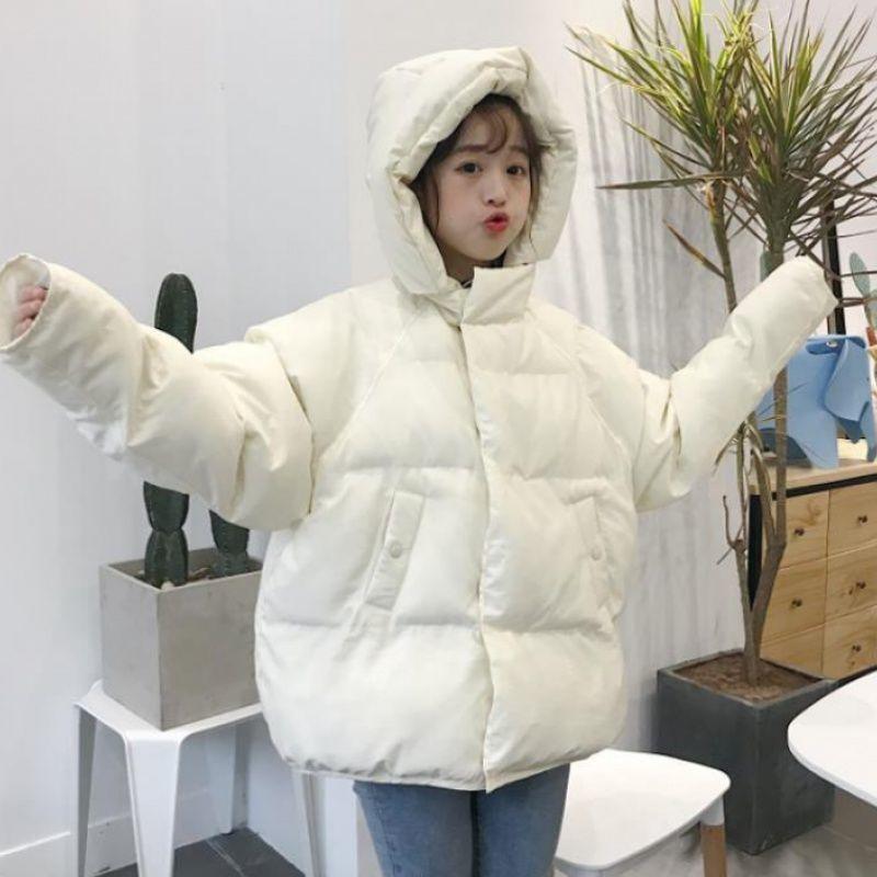 Female Student Winter Clothes Ins Bread Jacket Korean Style Loose BF Short Thick Hooded Cotton Jacket