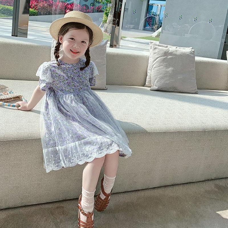 Summer Girls Tutu Dress Baby Dress Kids Dress Children Vestidos Toddler Dress See Through Mesh Patch 2 To 7 Yrs