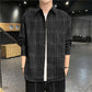 Cotton Striped Shirt Men's Long Sleeve Top Loose Large Size Jacket