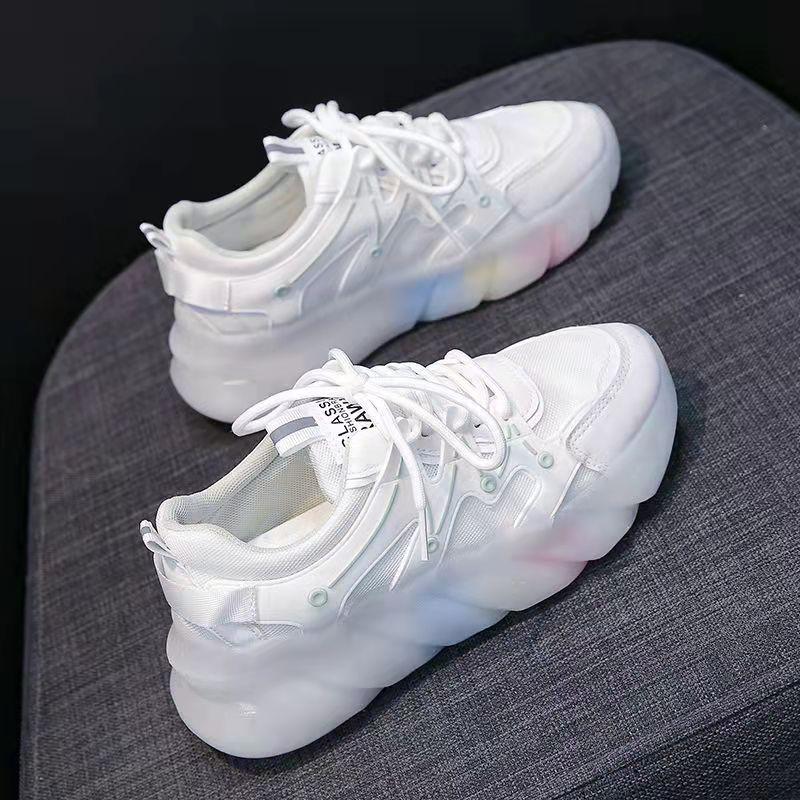 Women's Summer Sports Shoes Daddy White Shoes All-match Student Casual Running Shoes Light Casual Shoes Mesh Shoes