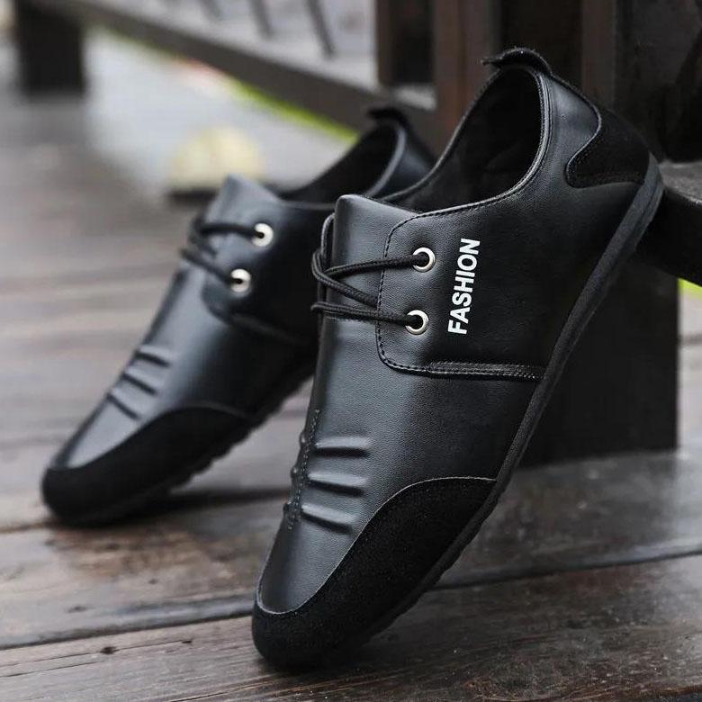 Spring and Autumn Men's Shoes Breathable Casual Leather Shoes Large Size Flat Soft Sole Business Shoes