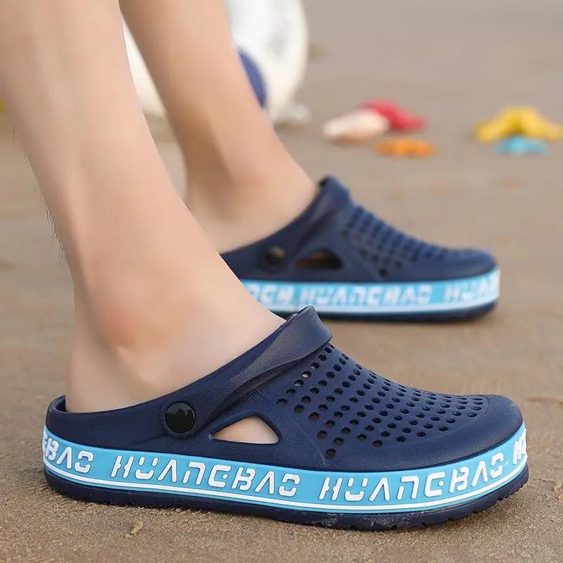 Summer Cave Shoes Men's Sandals Beach Shoes Large Size Camouflage Outdoor Two Wear Hollow Slippers Men