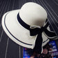 WTEMPO Women's Fashion Bot-knot Straw Caps Beach Sun Hat Travel Sunbonnet