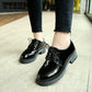 British Style Shoes Woman Lace Up Leather Derby Shoes Ladies Oxford Platform Shoes Wedges