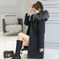Winter Women's Cotton Jacket Jacket Mid-length Large Fur Collar Plus Down Jacket Thickening Plus Velvet Jacket