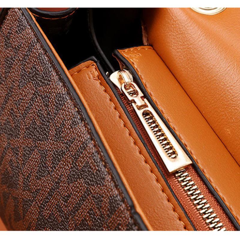 Ladies Leather Texture Brown Bag Camellia Casual Fashion Versatile One Shoulder Messenger Bag