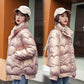 Down Cotton Jacket Winter Loose Korean Color Glossy No-wash Stand Collar Short Cotton Jacket Suitable for Women