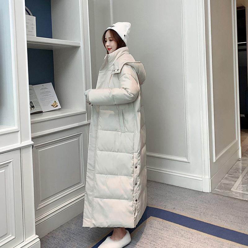 Winter Solid Color Casual Jacket Long Over-the-knee Thick Padded Jacket Fashionable and Versatile Female Down Padded Coat