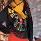 Christmas Sweater Women Fall Winter Retro Embroidery Pattern Pullover Sweater All-match Fashion Jacket Outer Wear