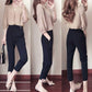 Work Suit V-neck Sleeve Shirt Temperament Suit Nine-point Pants Ladies Suit Casual Shirt Suit Pants Elegant and Temperament Work Suit