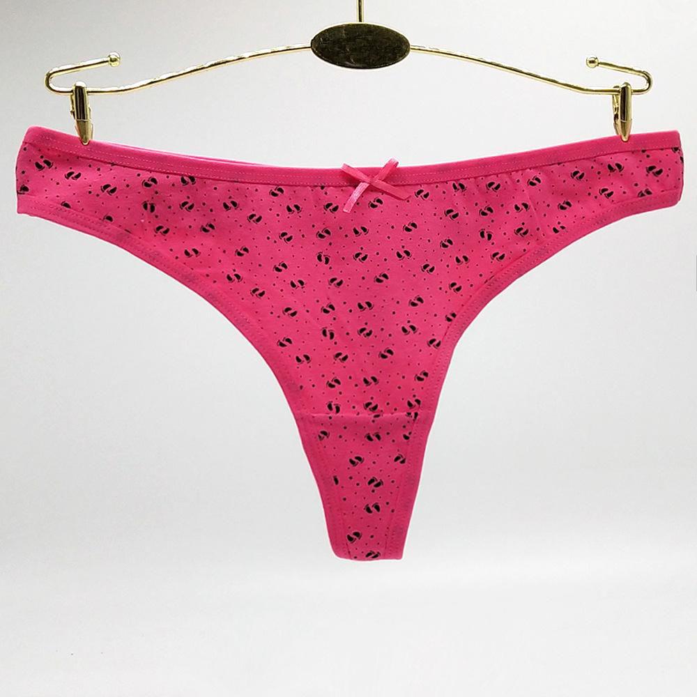 6 Pcs/Lot Brand Panties Women G-String Cotton Print Briefs Breathable Sexy Lingerie Underwear