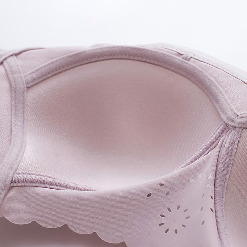 Underwear Women's Thin Leopard Print Anti-sagging Side Close-up and Anti-glare Beautiful Back Bra Without Steel Ring Gathering