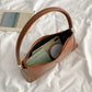 Lady Simple Glossy Elegant baguette Bag PU Leather Armpit Bag for Women Shoulder Handbags