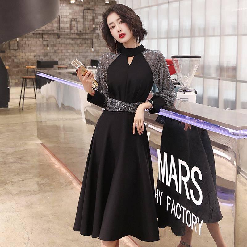 Temperament Evening Dress Dress Ladies Ladies Banquet Skirt Noble Black Was Thin A-line Base Skirt