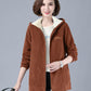 Corduroy Plus Velvet Padded Short Coat Women's Autumn and Winter Mothers Wear Loose Warm Lamb Wool Coat