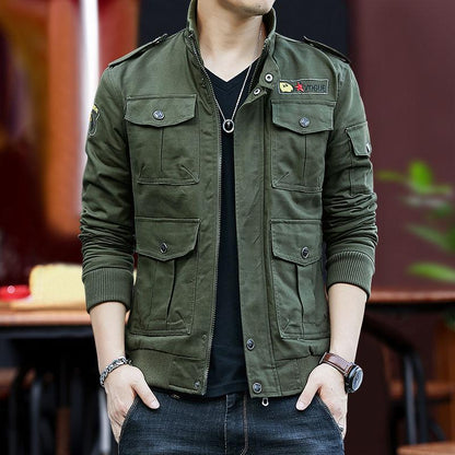 2019 Casual Jacket M-45XL Men Autumn Outerwear Mandarin Collar Clothing Male Bomber Jacket