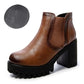 Thick-heeled Short Boots Women's Autumn and Winter Smoke Pipe Martin Boots High Heels All-match Height-increasing Shoes Single Boots High Heels