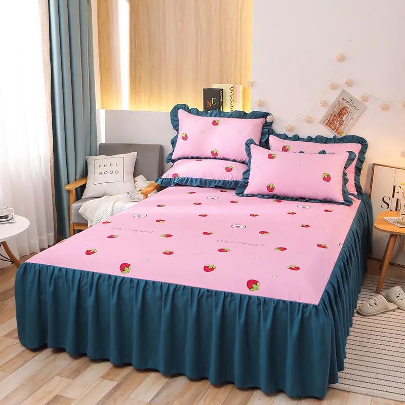Princess Wind Double Bed Skirt Simmons Protection Korean Version Non-slip One-piece Bed Sheet Pillowcase Bedspread Protective Cover