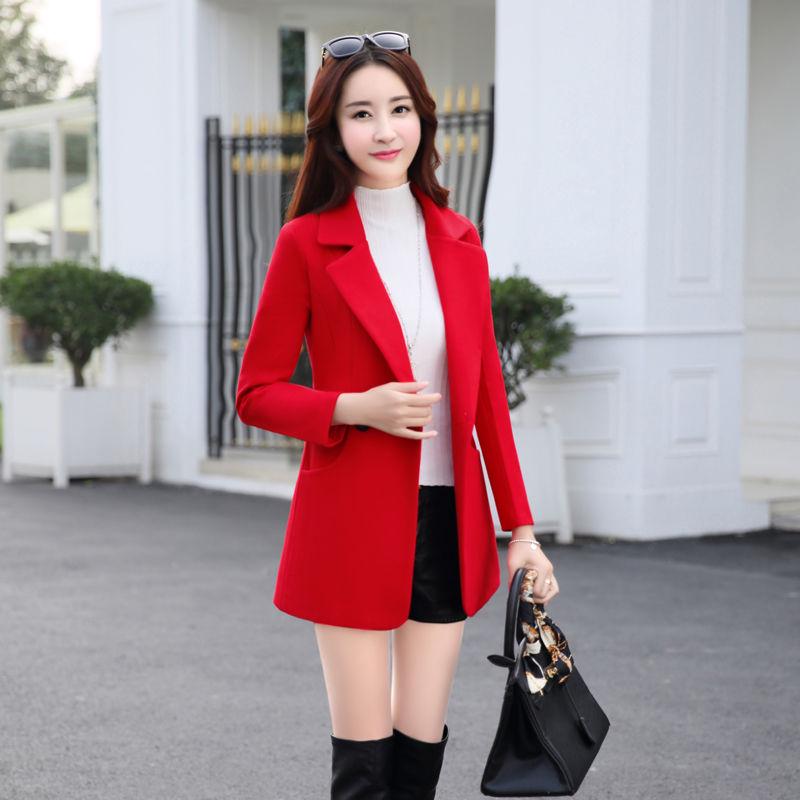 Autumn and winter large size Woman's clothing Long sleeve warm Windbreaker Large size Woolen coat