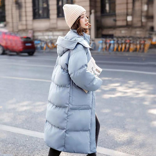 Knee-over-knee Down Padded Jacket Women's Mid-length Plus Size Loose and Thick Warm Jacket In Autumn and Winter