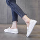Spring and Autumn Loafers Women's Leather Soft Leather White Shoes Soft Sole Large Size Women's Shoes