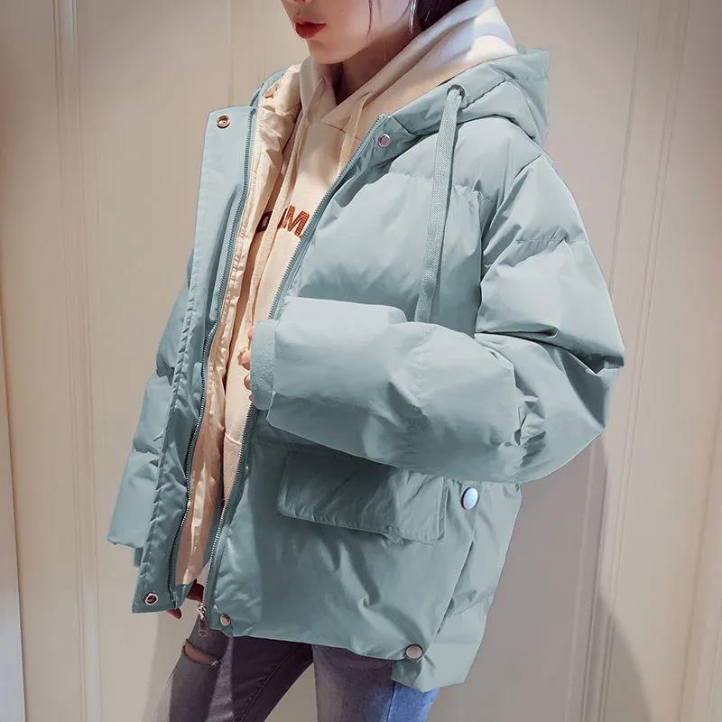 Winter Women's Korean Down Jacket Fashion Hooded Loose Cotton Jacket Thick Warm Short Jacket