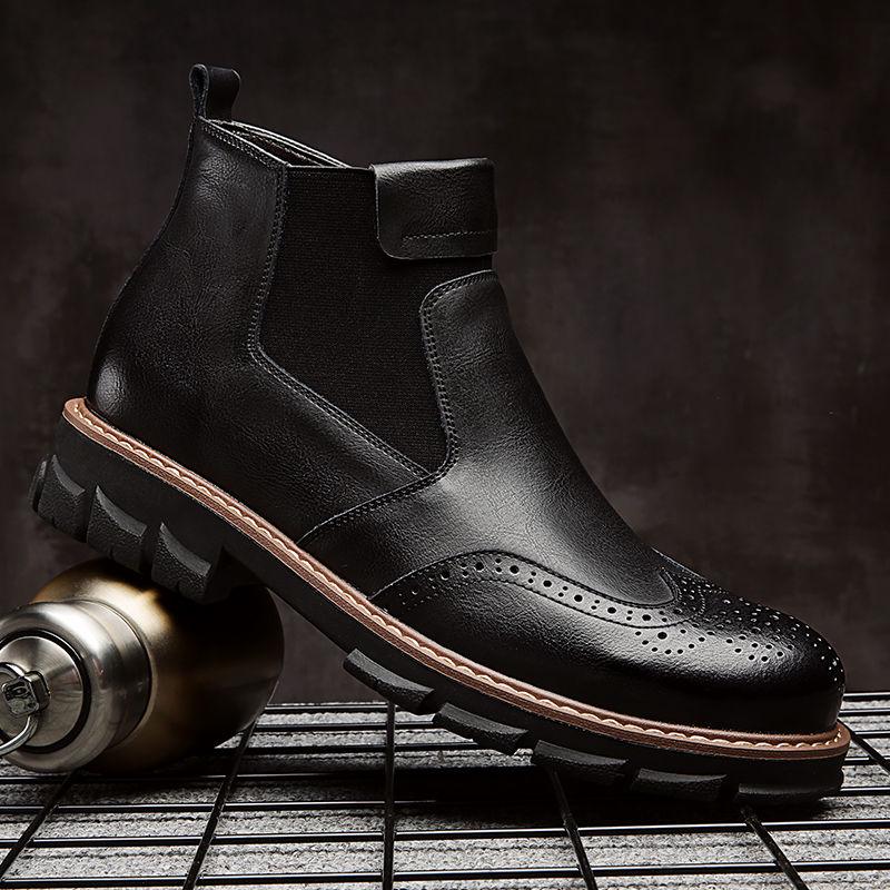 Chelsea Boots Men's Martin Boots Men's Leather Shoes Martin Boots Autumn and Winter Snow Boots