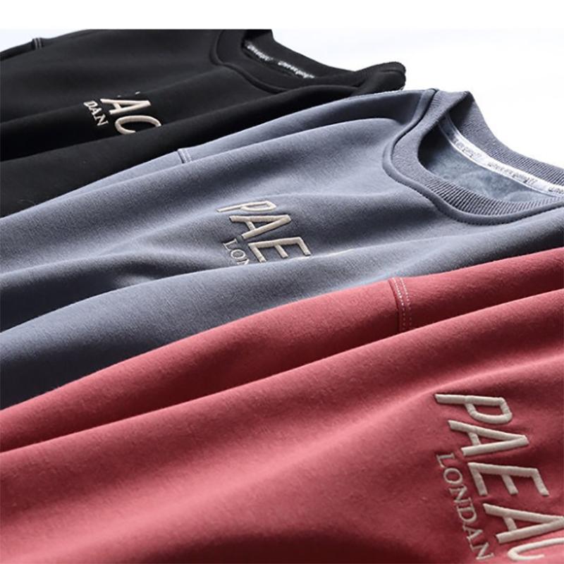 Plus Velvet Thickened Round Neck Sweater Men's Loose Youth Youth Autumn Warm Bottoming Sweatshirts