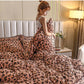 Coral Fleece Four-piece Plus Fleece Thick Quilt Cover Sheet Winter Plush Double-sided Fleece Cartoon Bedding